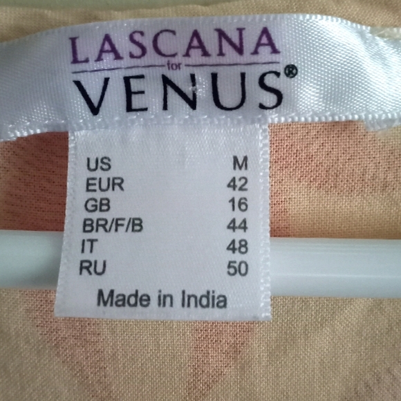 Lascana Venus Tunic Top with Orange and Pink Print Size Medium - Picture 3 of 6